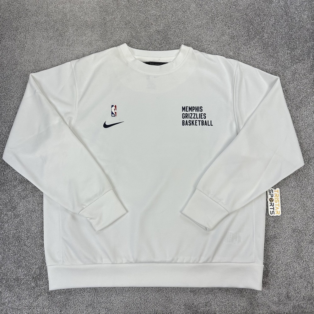 Memphis Grizzlies Sweatshirt Mens XL Tall White NBA Basketball Nike Dri Fit